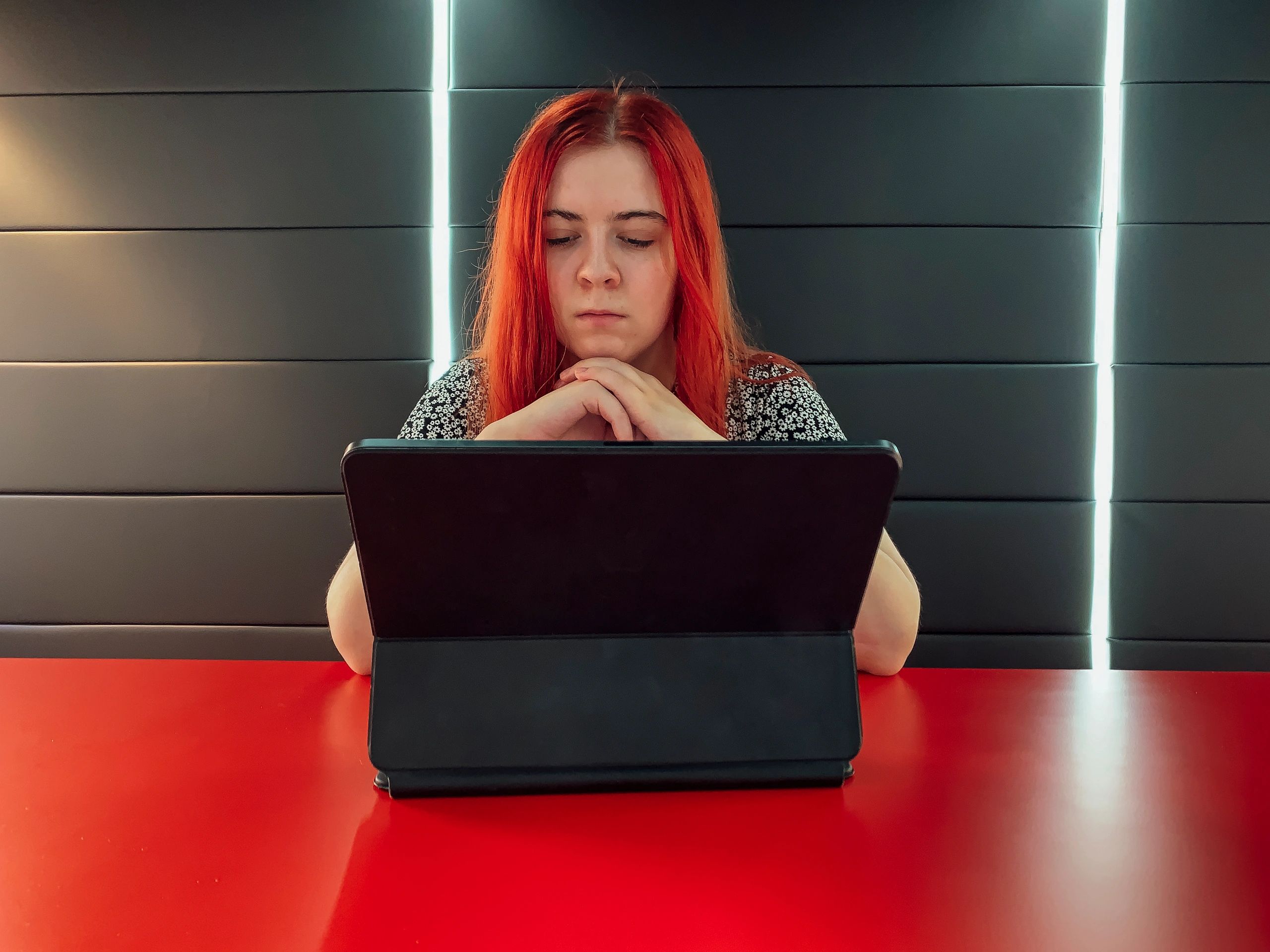 University student studying on a laptop